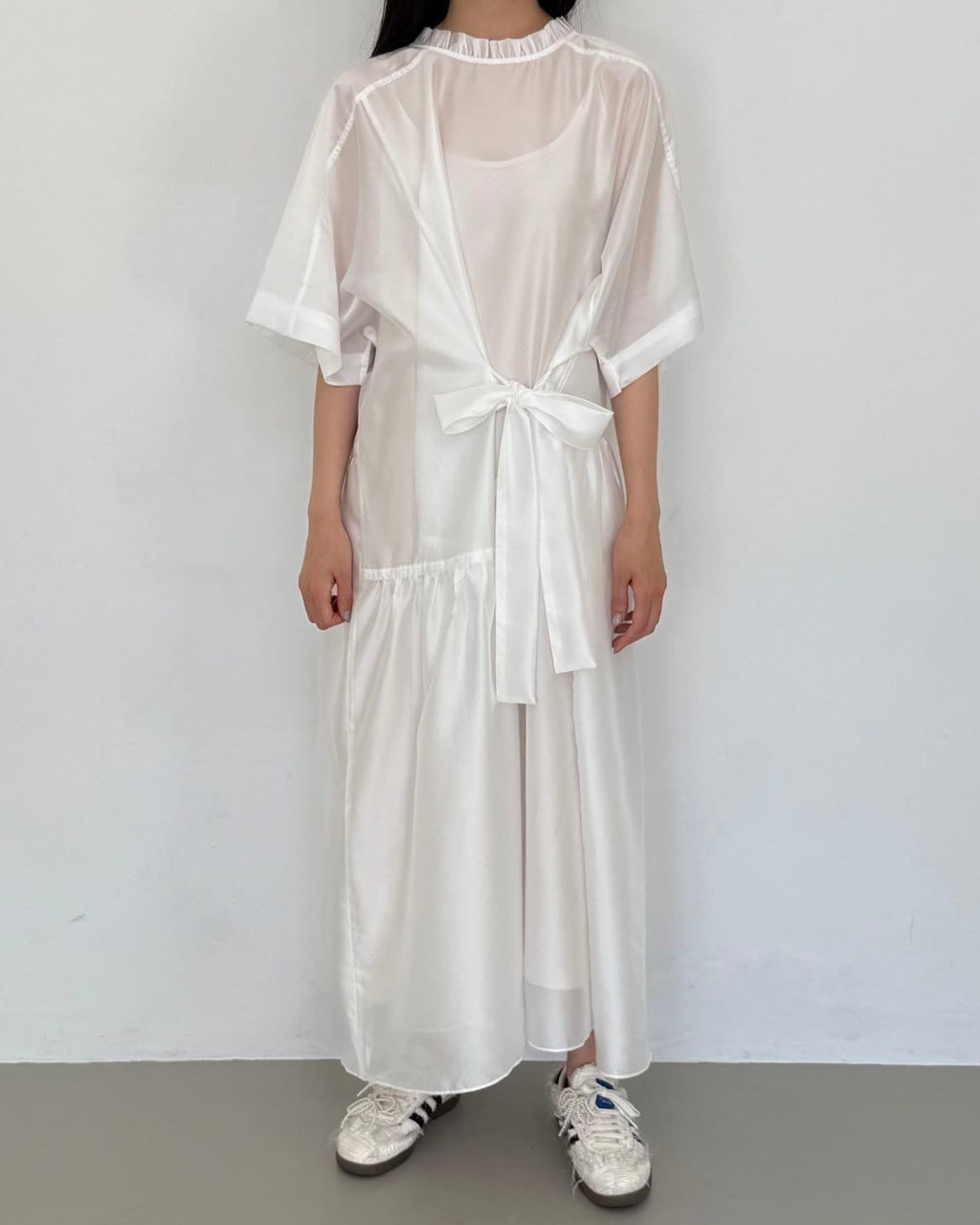 Airy Sheer Ribbon Dress