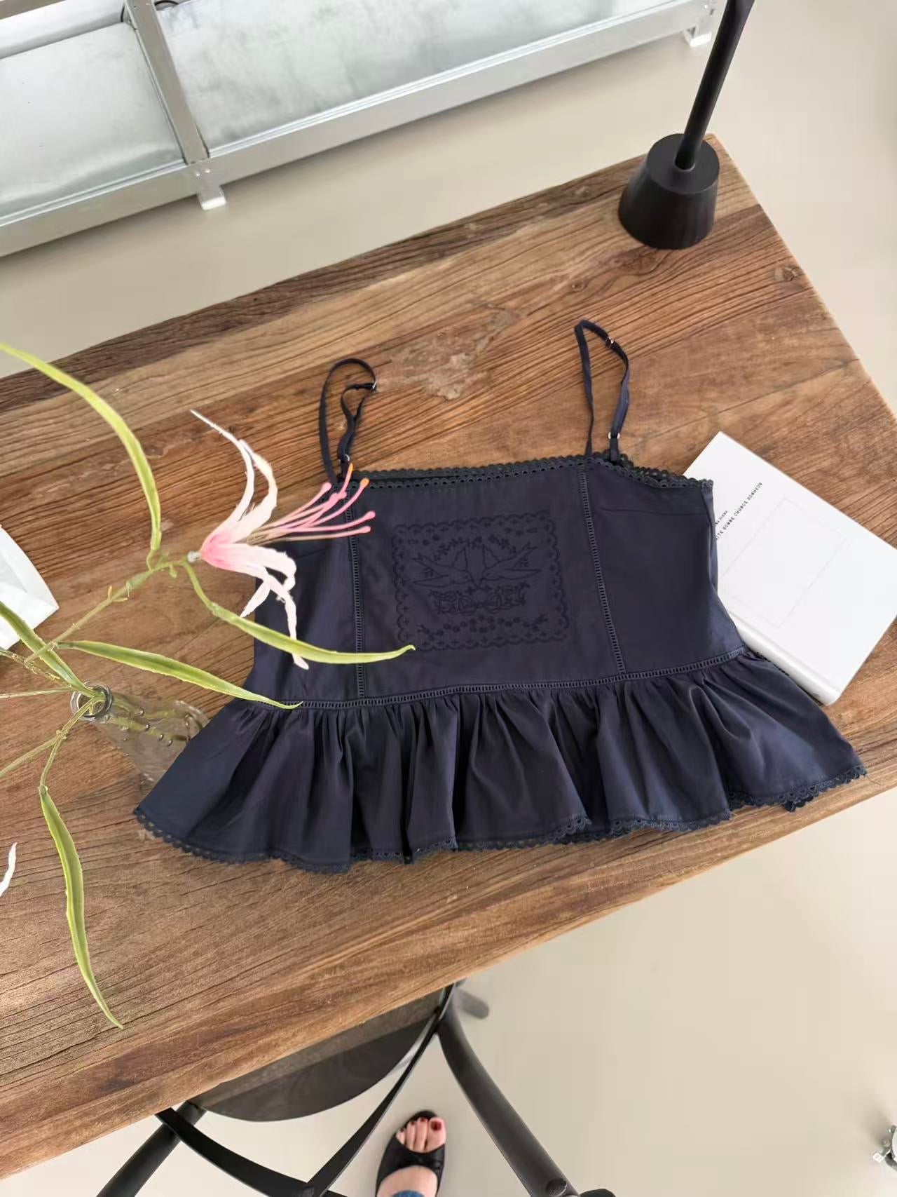 Embroidery Ruffle Cami
