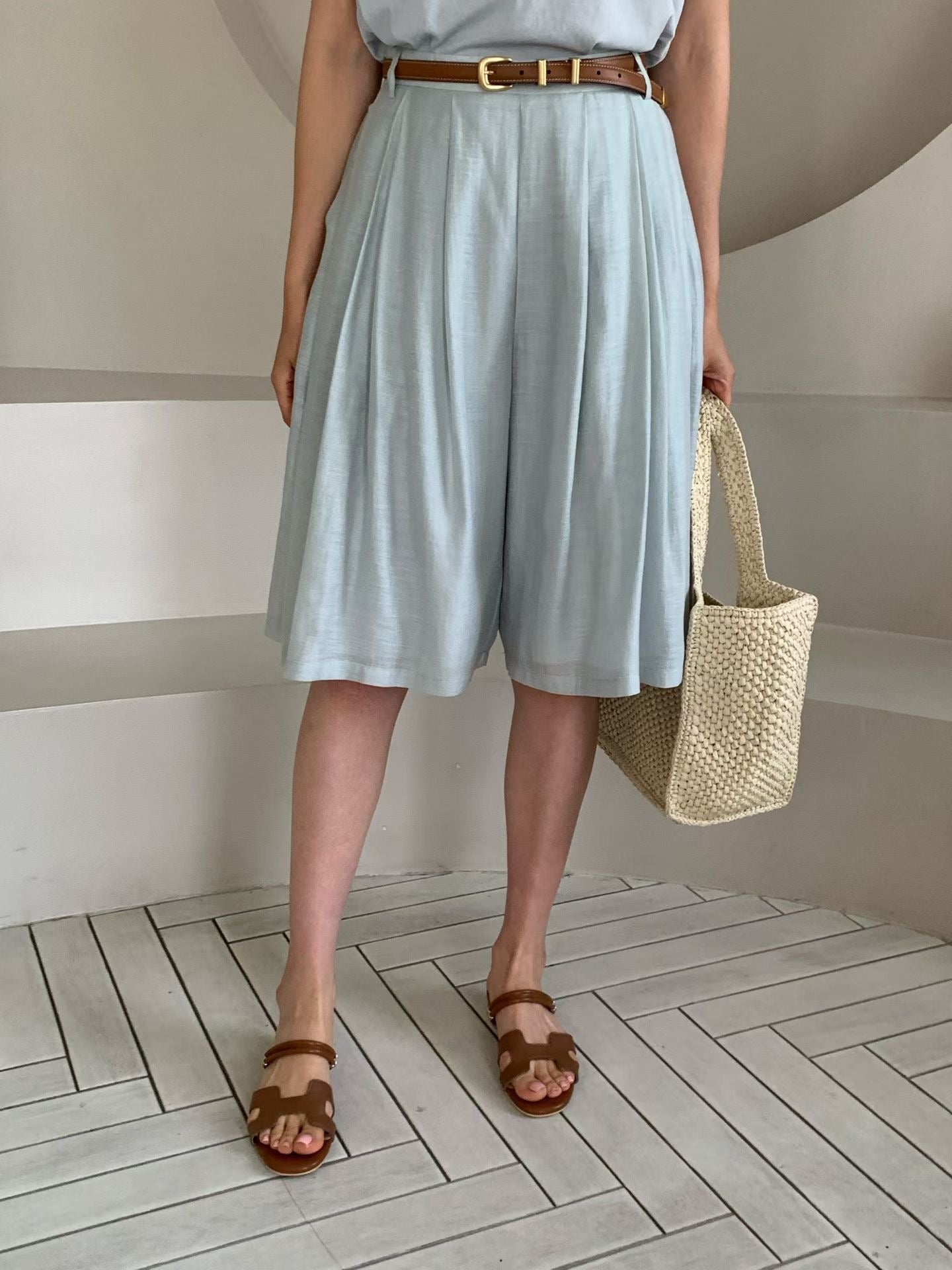 Pleated Airy Culottes
