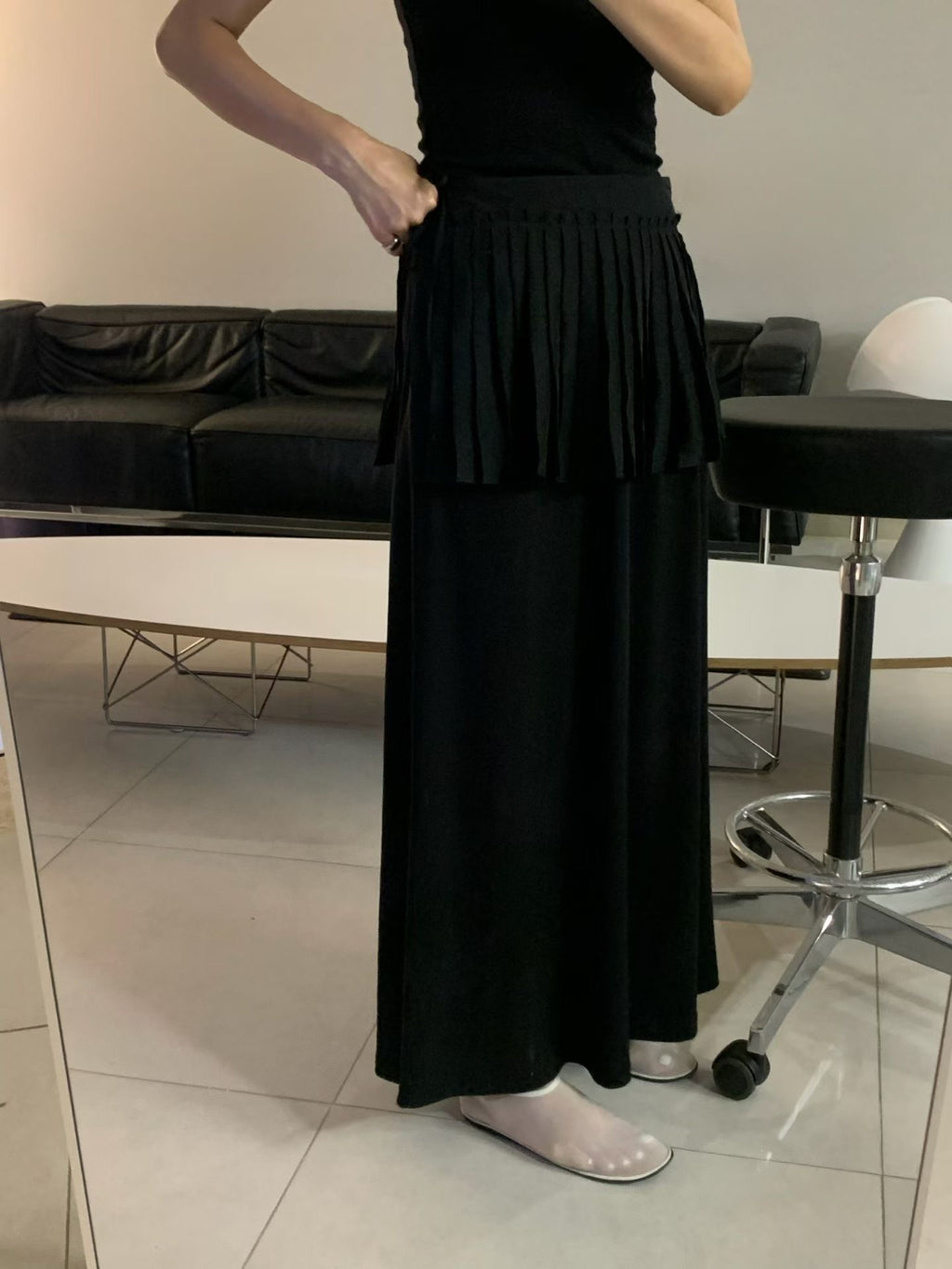 Pleated Wrap Skirt