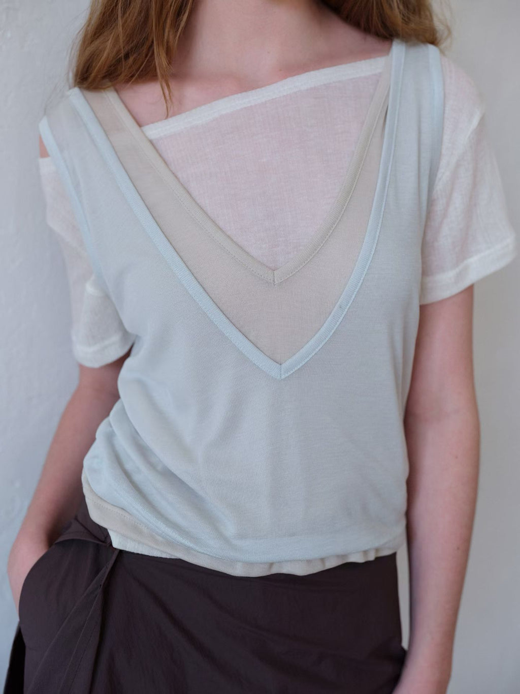 Tencel Deep V Vest